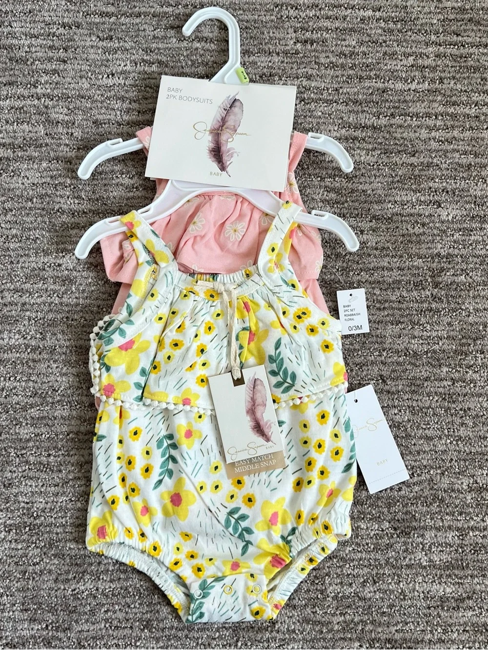 NWT Jessica Simpson Baby Summer Bodysuits 2 Pack